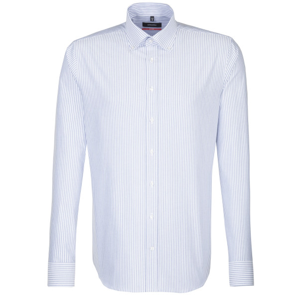 Seidensticker Hemd REGULAR FEIN OXFORD hellblau mit Button Down Kragen in moderner Schnittform