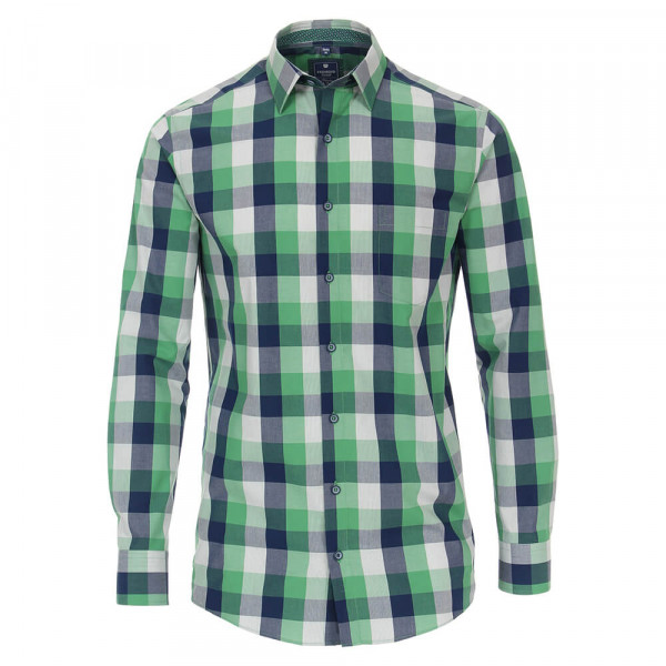 Redmond Hemd REGULAR FIT UNI POPELINE grün mit Kent Kragen in klassischer Schnittform