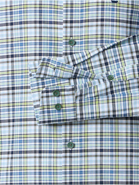 REDMOND Comfort Fit Hemd Grün Button-Down Fein Oxford - Ansicht 2