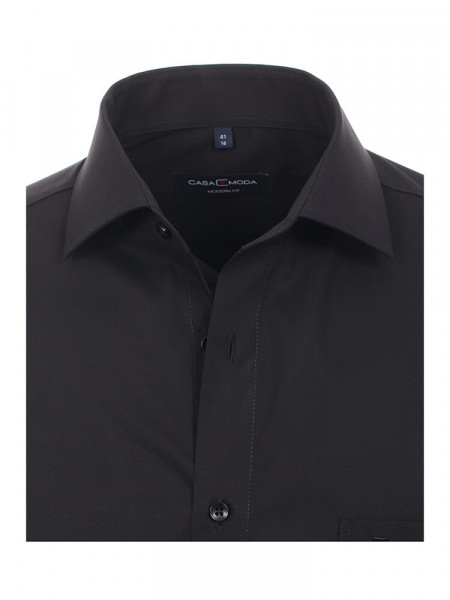 CASAMODA Regular Fit Hemd Schwarz Kent Popeline - Ansicht 1