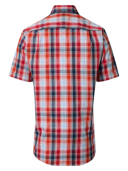 REDMOND Comfort Fit Hemd Rot Button-Down Hyperflex Dobby