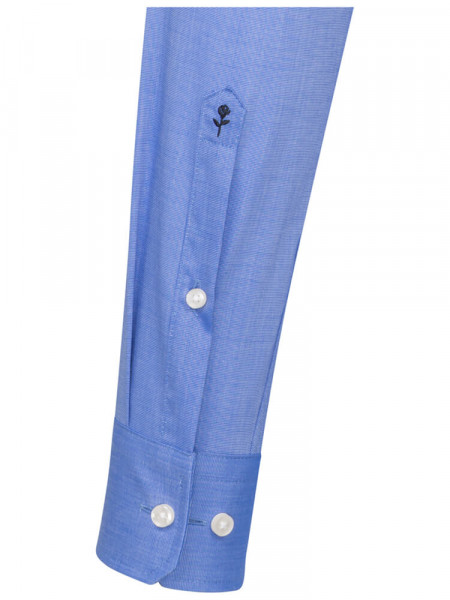 SEIDENSTICKER Regular Fit Hemd Mittelblau Business Kent Fil à Fil - Ansicht 1