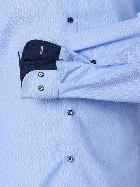 VENTI Comfort Fit Hemd Hellblau Button-Down Struktur - Ansicht 2