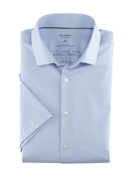 OLYMP Slim Fit Hemd Hellblau Modern Kent Jersey | Feine Hemden
