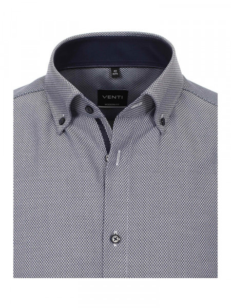 VENTI Regular Fit Hemd Dunkelblau Button-Down Dobby - Ansicht 1