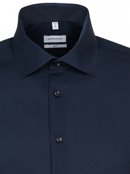 SEIDENSTICKER Slim Fit Hemd Marine Business Kent Popeline - Ansicht 2