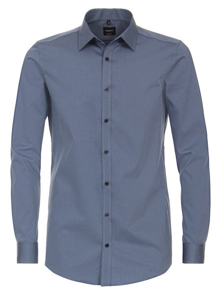 Chemise Venti BODY FIT UNI POPELINE bleu moyen avec col Kent en coupe étroite