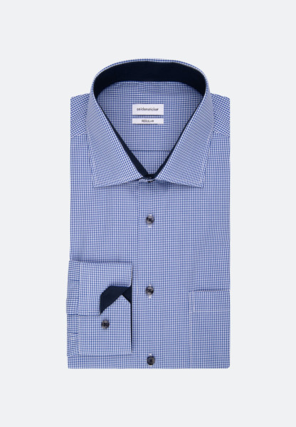 Seidensticker Hemd REGULAR FIT UNI POPELINE hellblau mit Business Kent Kragen in klassischer Schnittform