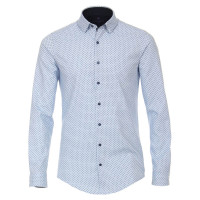 Redmond SLIM FIT Hemd PRINT hellblau mit Kent Kragen in schmaler Schnittform