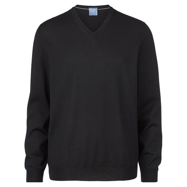 OLYMP Strick modern fit Pullover schwarz in moderner Schnittform