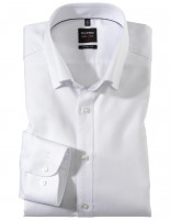 OLYMP Level Five body fit Hemd TWILL weiss mit Under Button Down Kragen in schmaler Schnittform