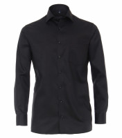 CASAMODA Hemd COMFORT FIT TWILL schwarz mit Kent Kragen in klassischer Schnittform