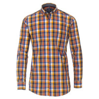 Redmond COMFORT FIT Hemd PRINT orange mit Button Down Kragen in klassischer Schnittform