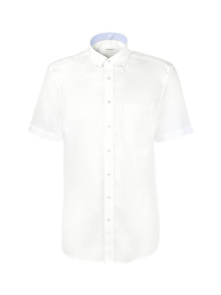SEIDENSTICKER Regular Fit Hemd Weiß Button-Down Struktur