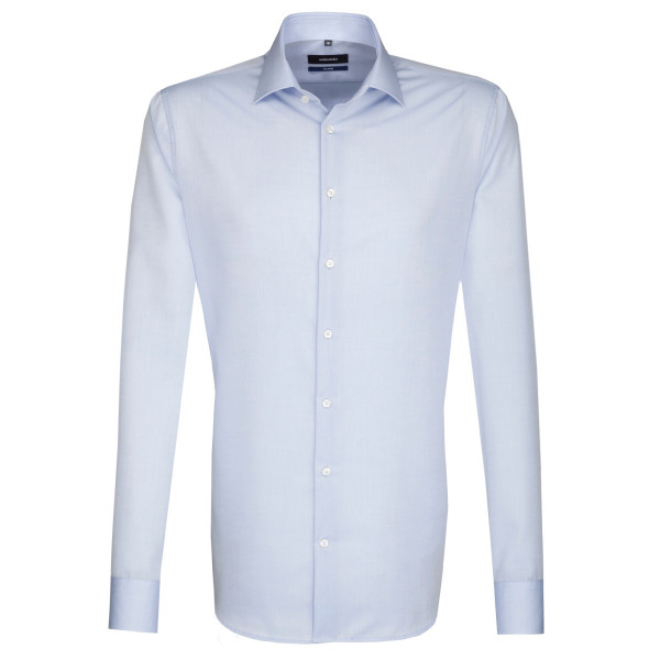 Seidensticker SHAPED Hemd CHAMBRAY hellblau mit Business Kent Kragen in moderner Schnittform