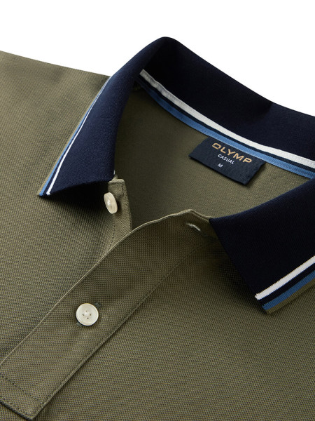 OLYMP Poloshirt Dunkelgrün Piqué