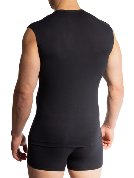 OLAF BENZ Regular Fit Schwarz Feinripp