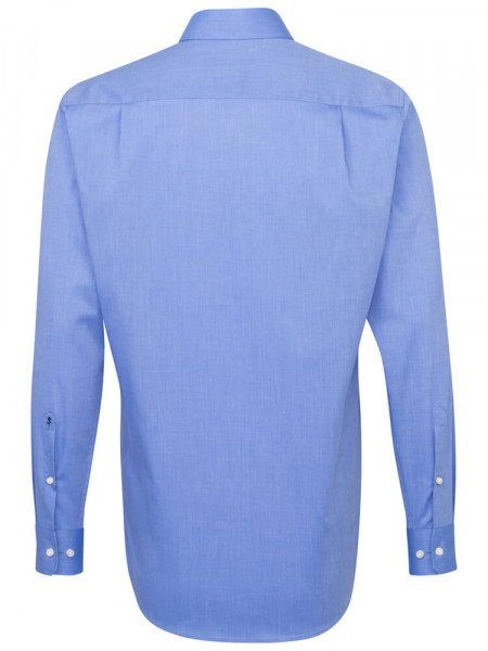 SEIDENSTICKER Regular Fit Hemd Mittelblau Business Kent Fil à Fil