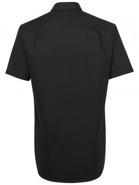 SEIDENSTICKER Regular Fit Hemd Schwarz Business Kent Popeline