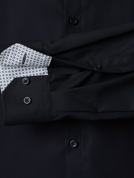 VENTI Comfort Fit Hemd Schwarz Kent Popeline - Ansicht 2