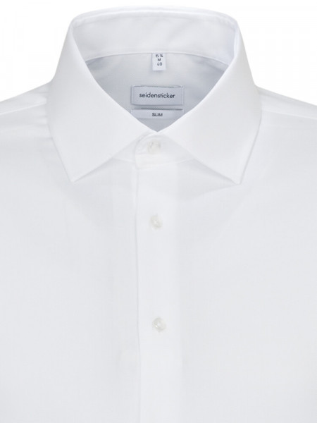 SEIDENSTICKER Slim Fit Hemd Weiß Business Kent Struktur - Ansicht 2