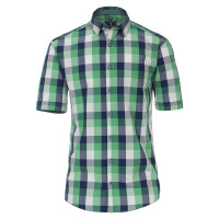Redmond Hemd REGULAR FIT UNI POPELINE grün mit Kent Kragen in klassischer Schnittform