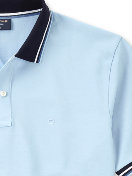 OLYMP Poloshirt Hellblau Piqué