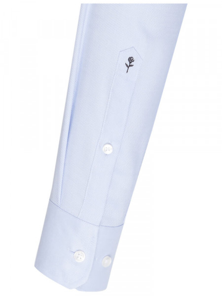 SEIDENSTICKER Tailored Fit Hemd Hellblau Business Kent Struktur - Ansicht 1