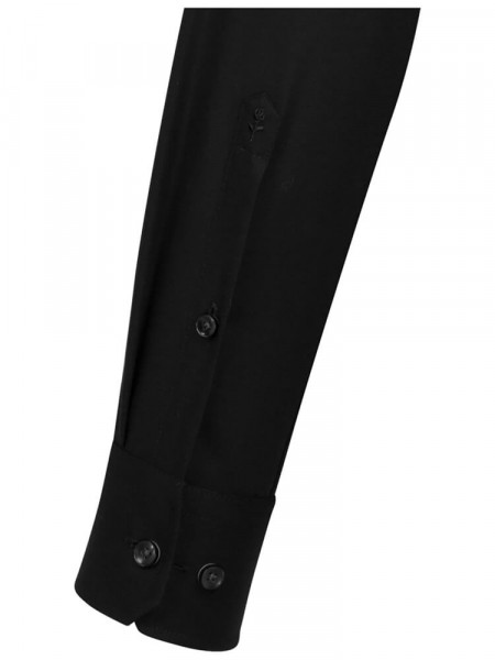 SEIDENSTICKER Tailored Fit Hemd Schwarz Business Kent Popeline - Ansicht 1