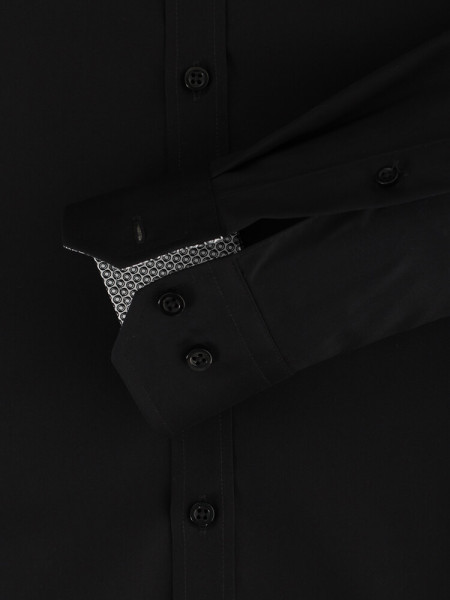 VENTI Slim Fit Hemd Schwarz Kent Easy Care  - Ansicht 2