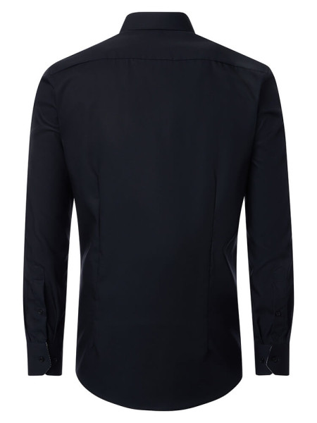 VENTI Regular Fit Hemd Schwarz Kent Popeline