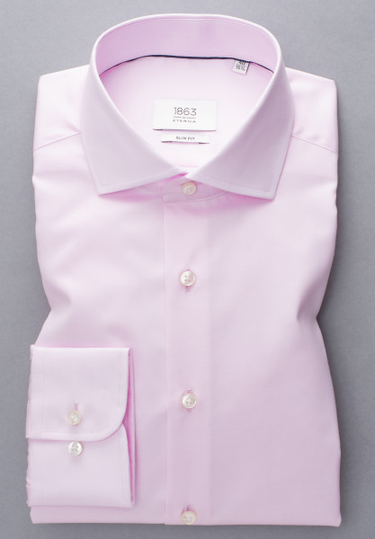Eterna Hemd SLIM FIT TWILL rosa mit Hai Kragen in schmaler Schnittform