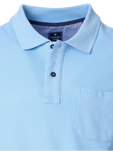 REDMOND Poloshirt Hellblau Piqué - Ansicht 1