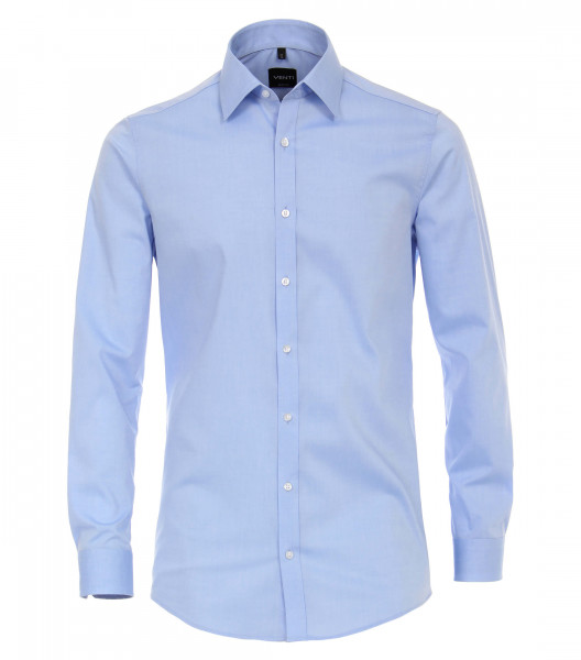 Chemise Venti BODY FIT UNI POPELINE bleu clair avec col Kent en coupe étroite