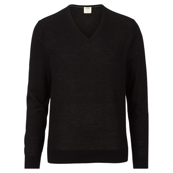 OLYMP Level Five Strick Pullover schwarz in schmaler Schnittform