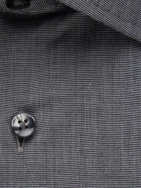 SEIDENSTICKER Regular Fit Hemd Anthrazit Business Kent Fil à Fil - Ansicht 3