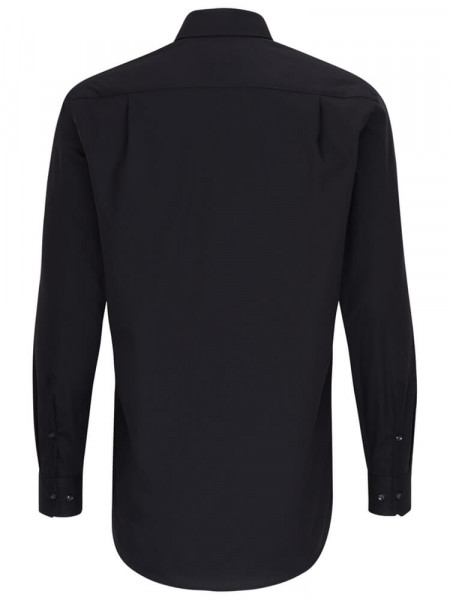 SEIDENSTICKER Regular Fit Hemd Schwarz Business Kent Popeline