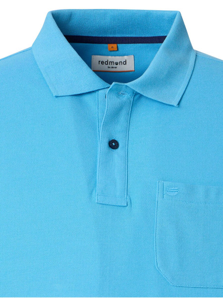 REDMOND Poloshirt Mittelblau Piqué - Ansicht 1