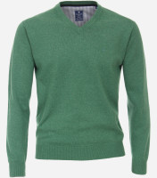 Redmond Pullover REGULAR FIT STRICK grün mit V-Ausschnitt Kragen in klassischer Schnittform