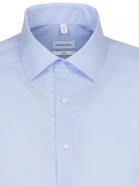 SEIDENSTICKER Slim Fit Hemd Hellblau Business Kent Popeline - Ansicht 2