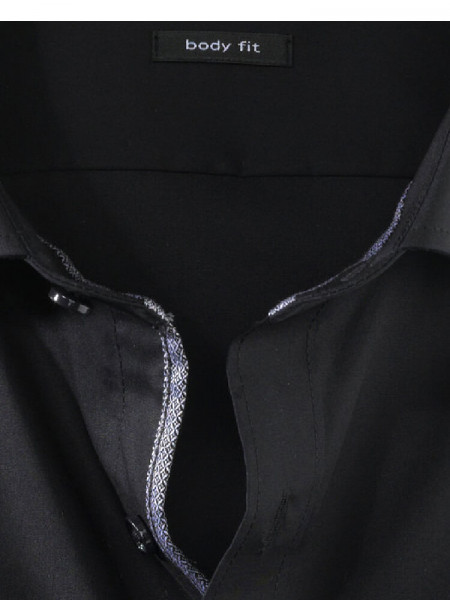 OLYMP Slim Fit Hemd Schwarz Royal Kent Uni Stretch - Ansicht 1