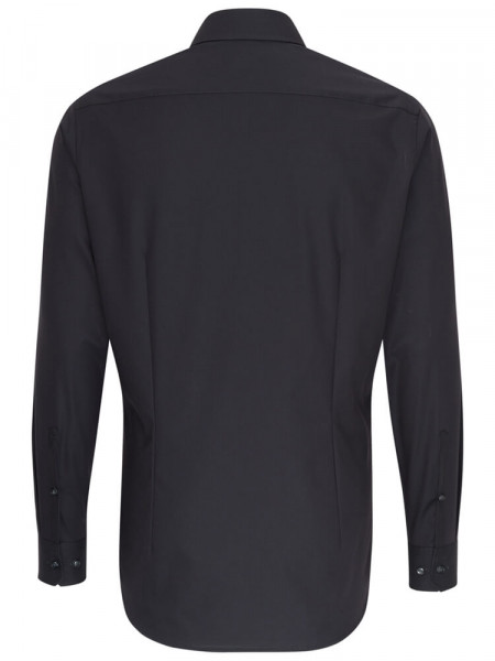 SEIDENSTICKER Tailored Fit Hemd Schwarz Business Kent Popeline