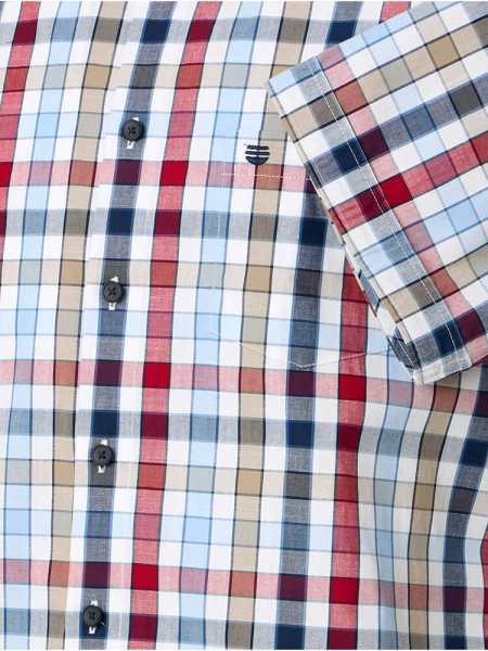 REDMOND Comfort Fit Hemd Rot Kent Struktur - Ansicht 2