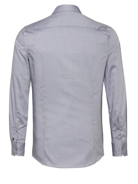 PURE Slim Fit Hemd Grau Haifisch Twill