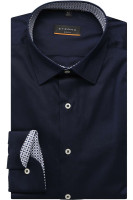 Eterna Hemd SLIM FIT UNI STRETCH dunkelblau mit Modern Kent Kragen in schmaler Schnittform